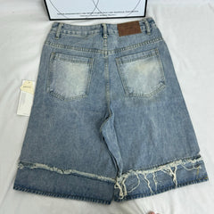 Vintage-Styled Cat Whisker Denim Shorts PinTow