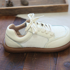 Women Casual Patchwork Leather Breathable Flat Shoes Newgew Shoes