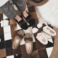 Women Casual Bowknot Woolen Winter Shoes Newgew Shoes
