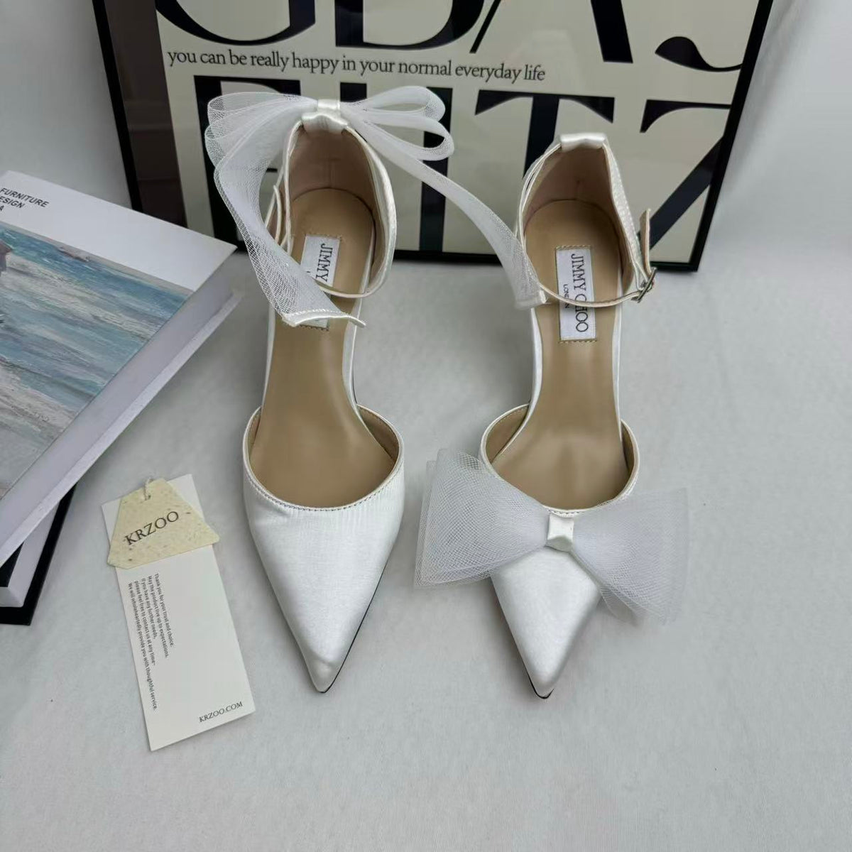 Asymmetric Bow-Detail Low-Vamp Stiletto Heels PinTow