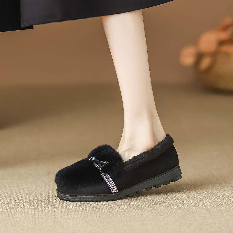 Women Minimalist Warm Furred Flat Casual Shoes Newgew Shoes