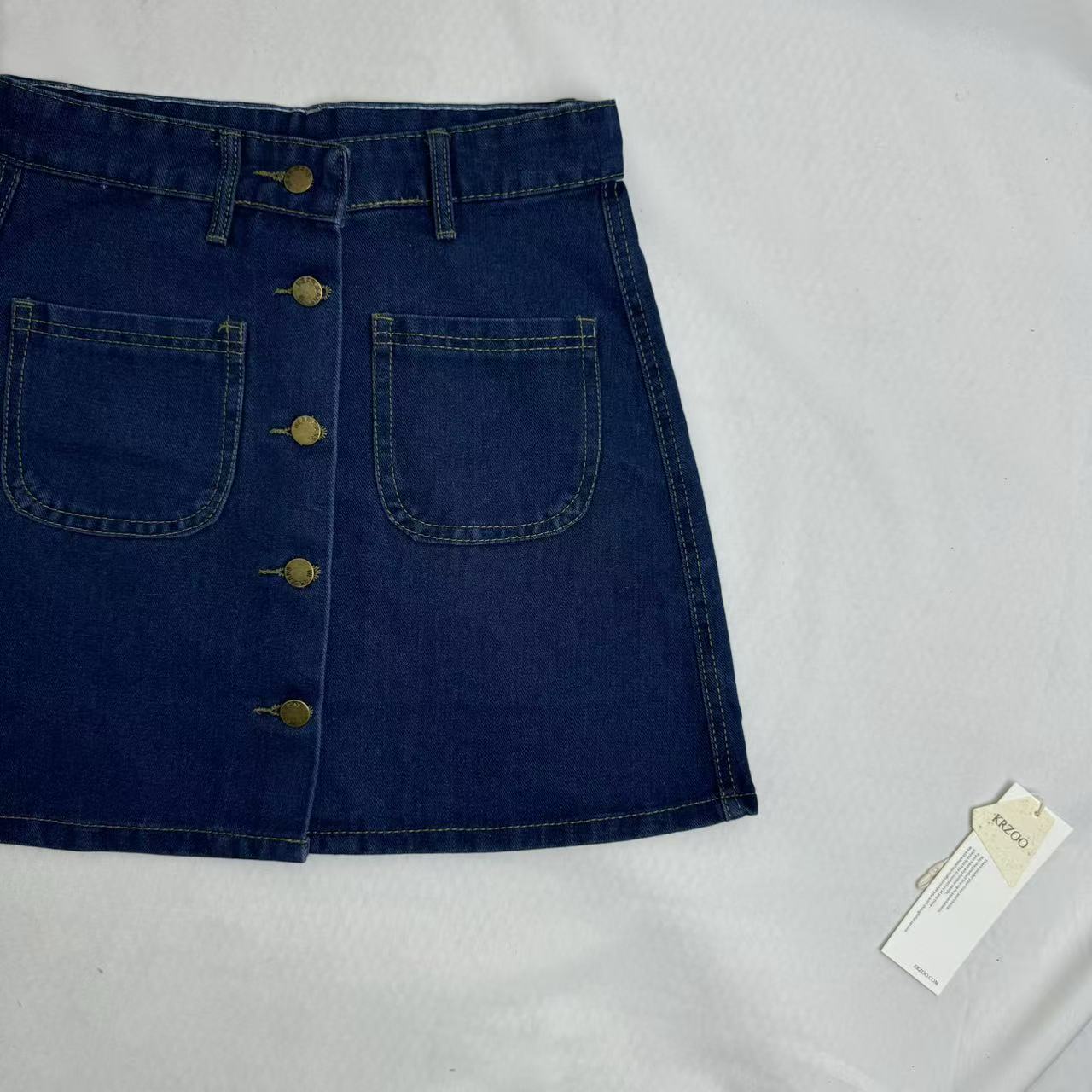 High-Waisted Button-Front Skirt PinTow