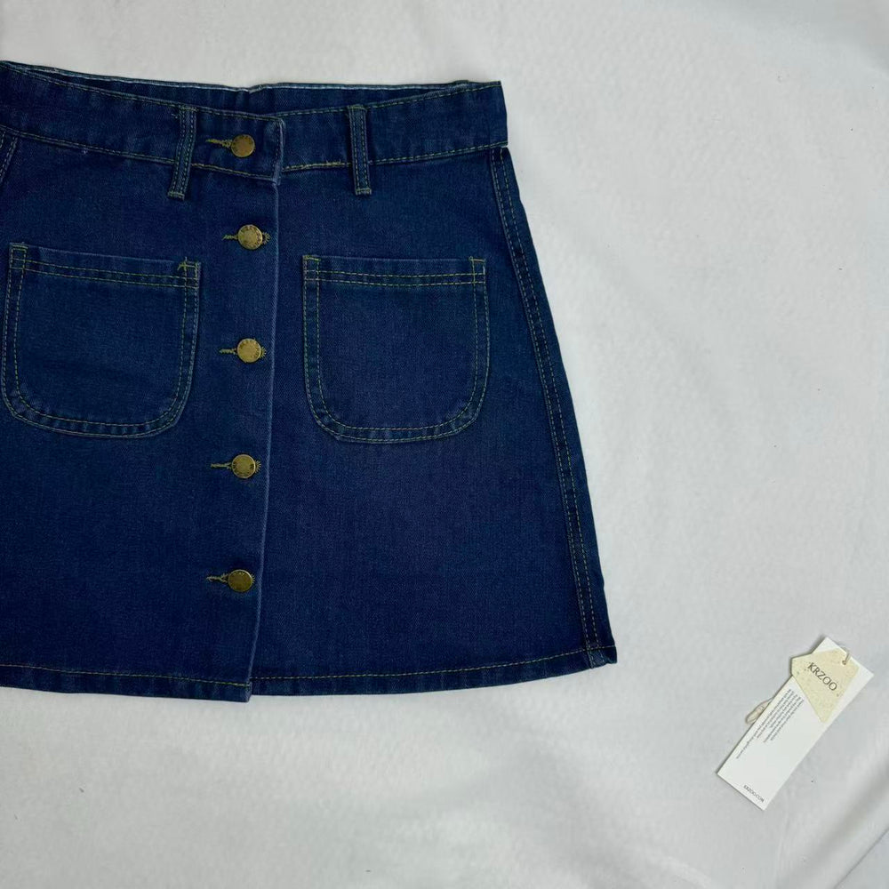 High-Waisted Button-Front Skirt PinTow