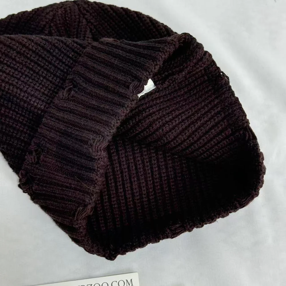 Distressed Ripped Knit Hat PinTow