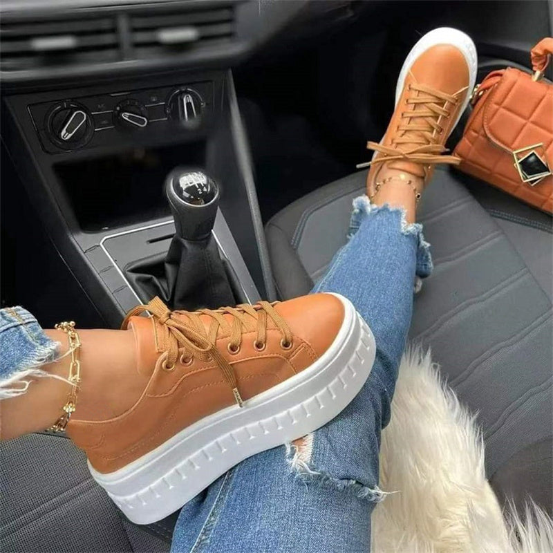 Fashion Casual Patchwork Frenulum Solid Color Round Comfortable Flats Shoes NewGew