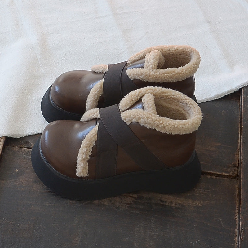 Women Retro Casual Minimalist Furred Boots Newgew Shoes
