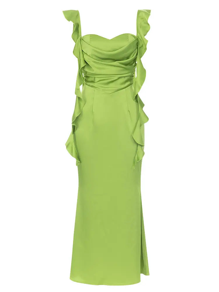 Strapless Ruched Backless Evening Dress Newgew Dresses