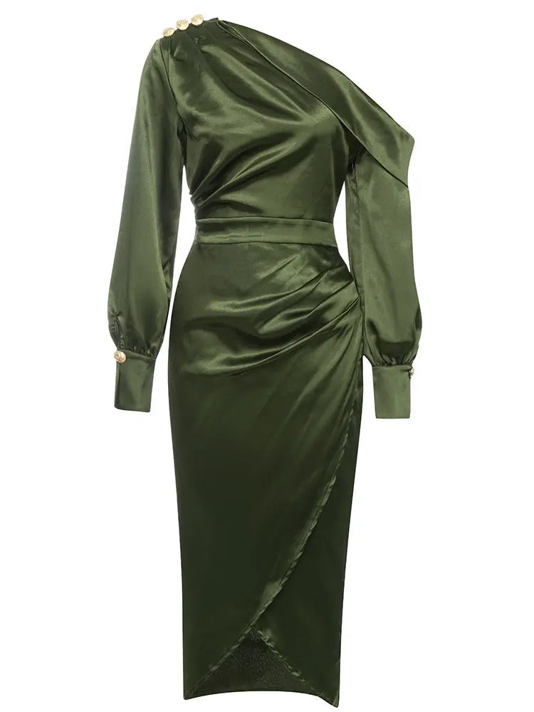 One-Shoulder Side-Slit Dress Newgew Dresses