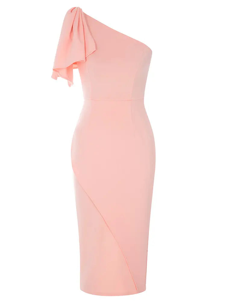 Vintage Asymmetrical One-Shoulder Dress Newgew Dresses