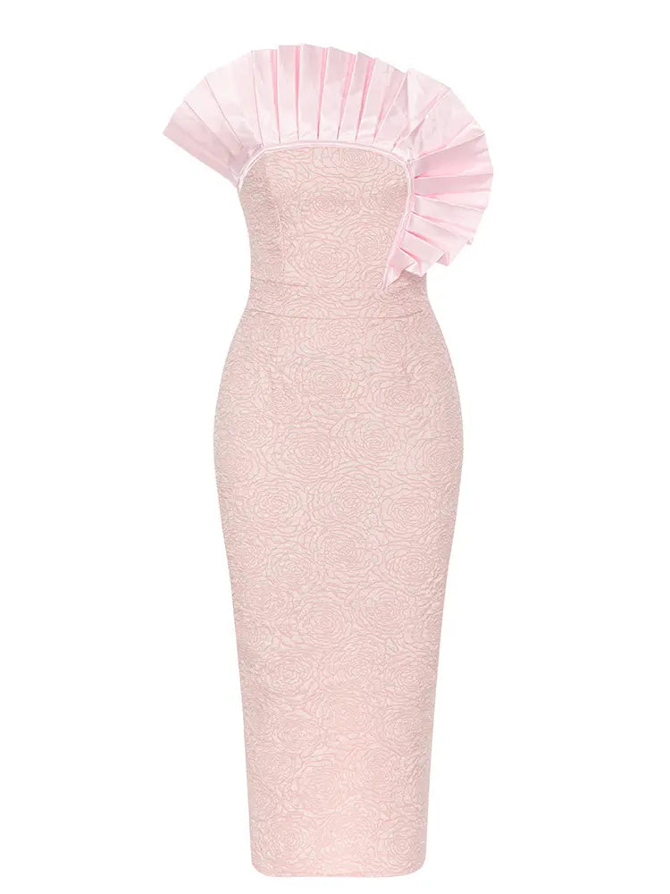 Strapless Ruffled Floral Dress Newgew Dresses