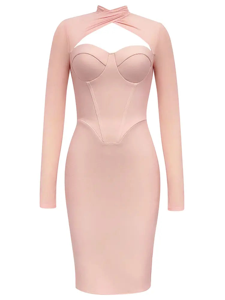 Fashion Mesh Long Sleeve Dress Newgew Dresses