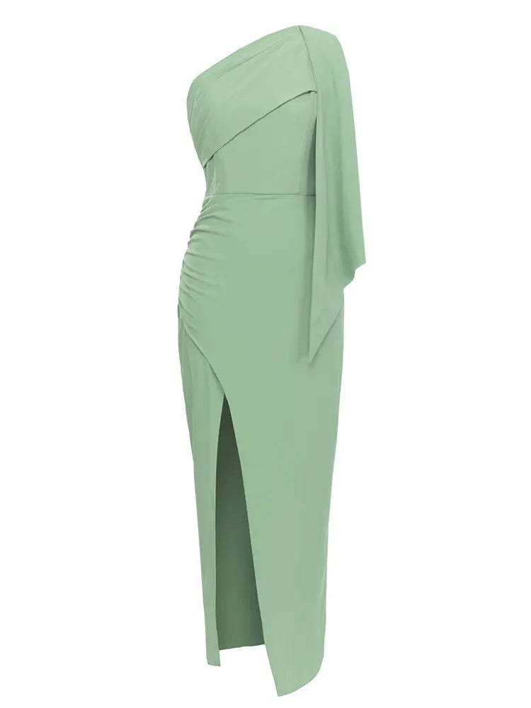 Vintage Asymmetric Belted Evening Dress Newgew Dresses