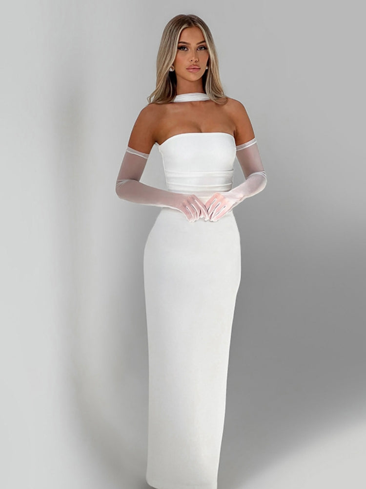 Strapless Lace Trim Dress Set Newgew Dresses