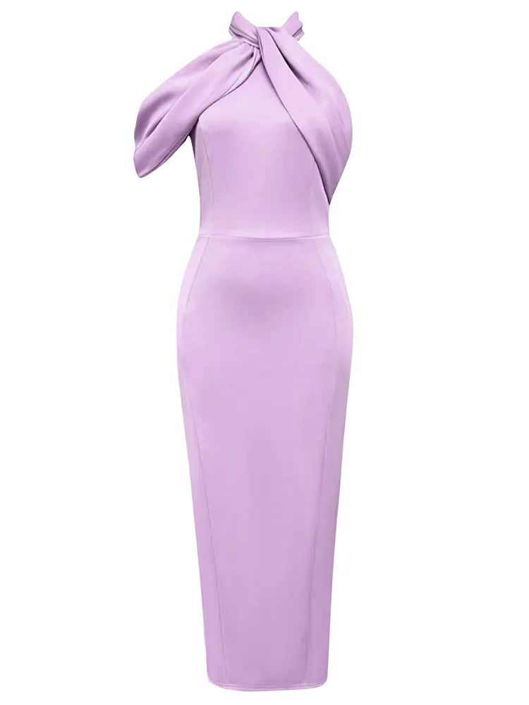 Chic Halter Neck Asymmetrical Dress Newgew Dresses