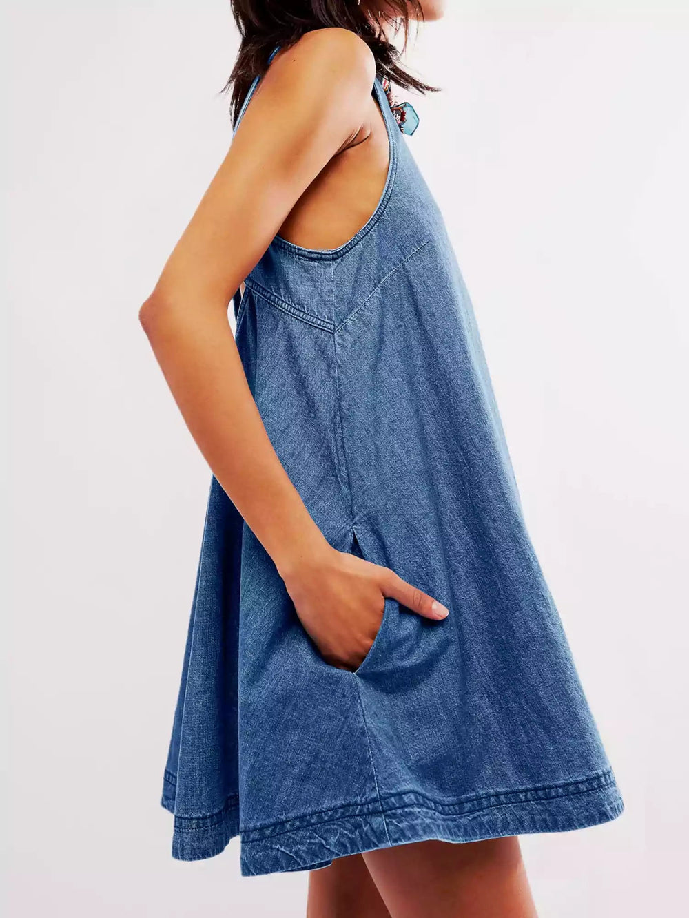 Sunset Stroll Denim Mini Dress Newgew Dresses
