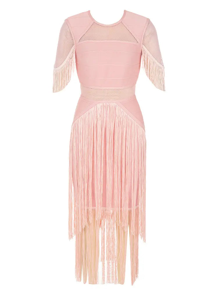 Mesh Fringe Bandage Dress Newgew Dresses