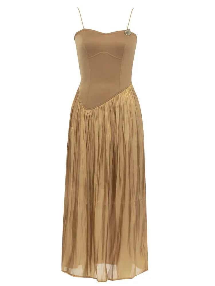 Sleeveless Ruched Maxi Dress Newgew Dresses