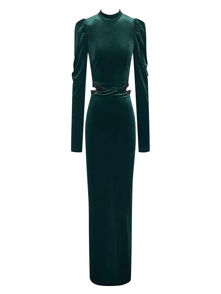 Velvet Lace Cutout Evening Dress Newgew Dresses