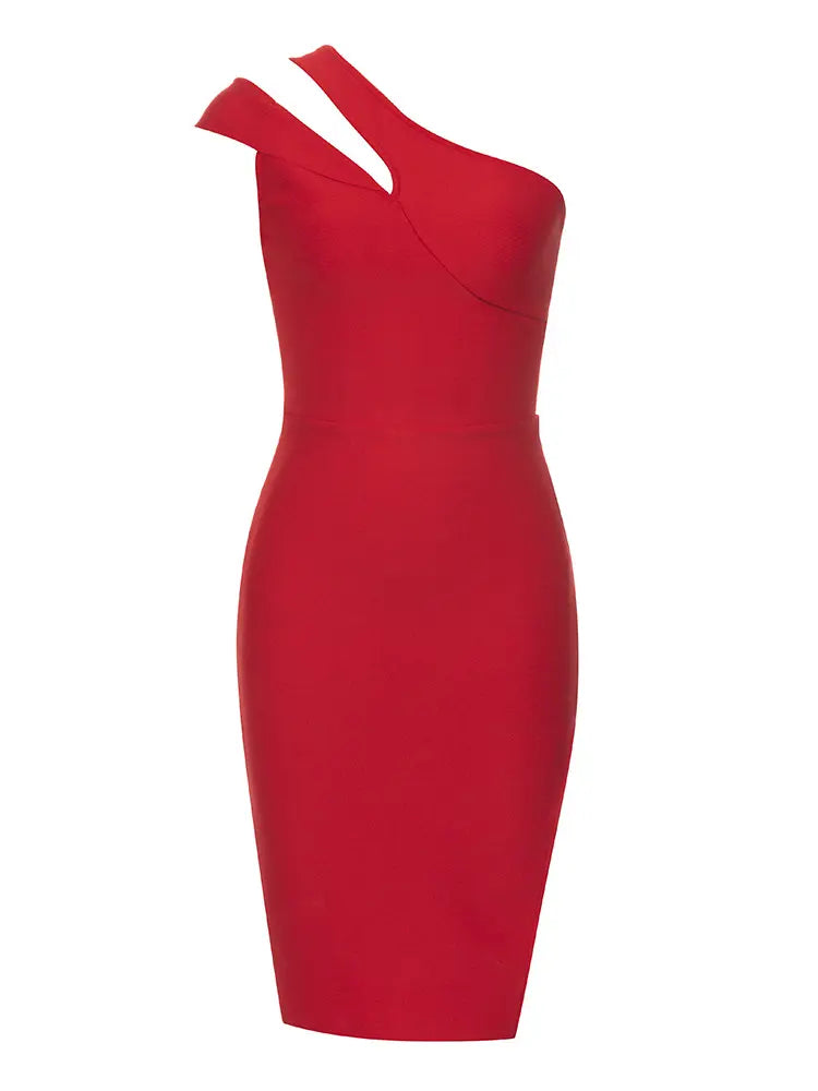 Asymmetrical One-Shoulder Bandage Dress Newgew Dresses