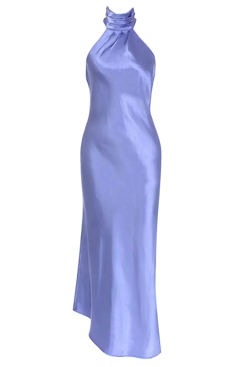 Minimalist Sleeveless Halter Satin Dress Newgew Dresses
