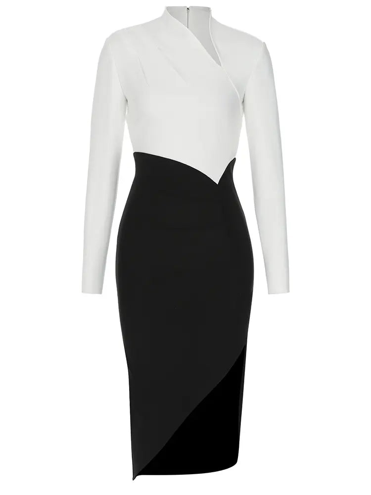One-Shoulder Side Slit Bandage Dress Newgew Dresses
