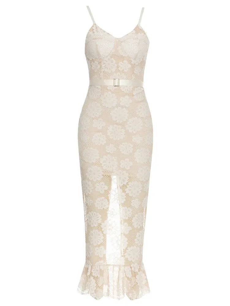 Lace Floral Cut-Out Dress Newgew Dresses