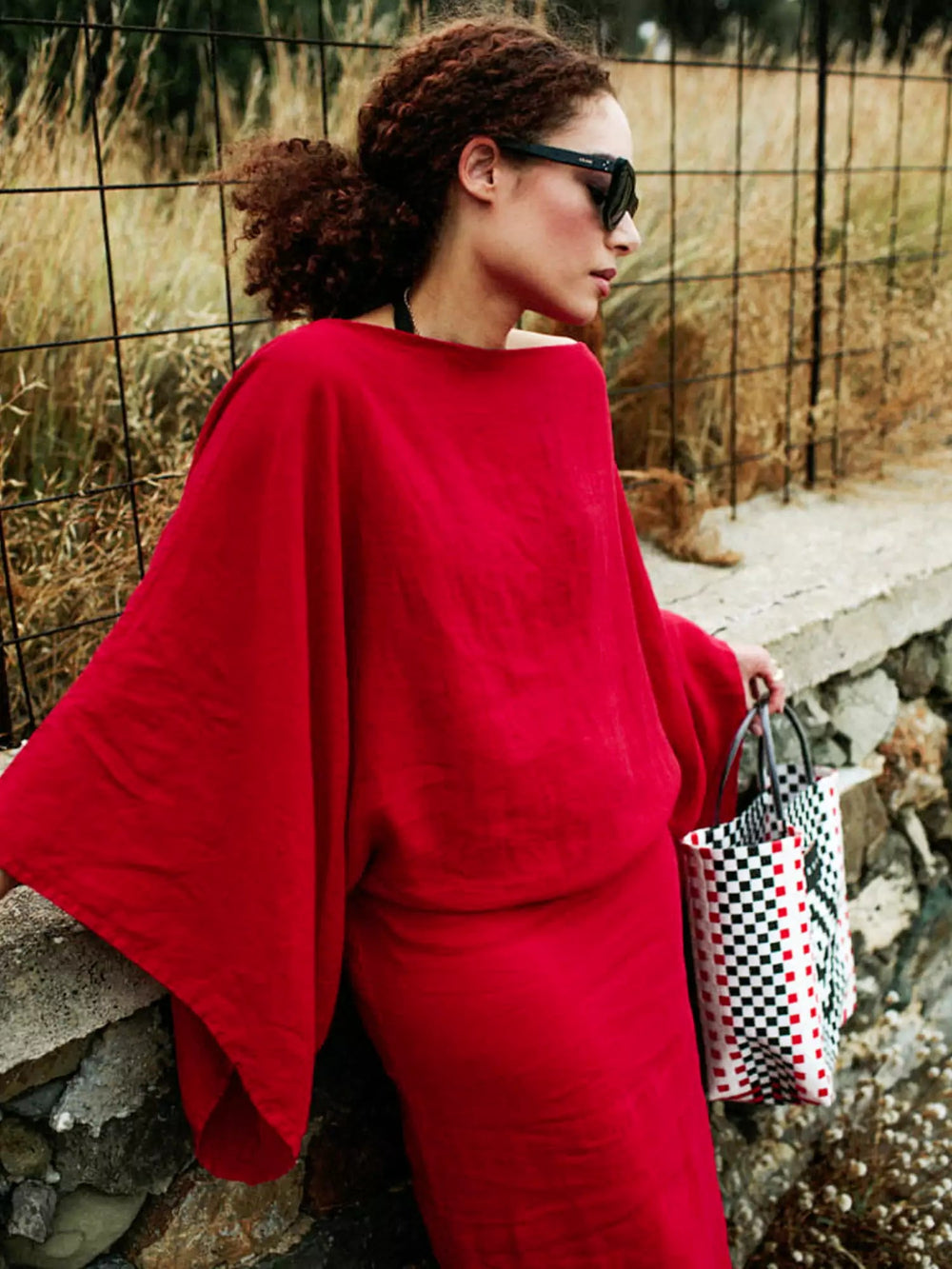 Crimson Linen Breeze Kimono Dress Newgew Dresses