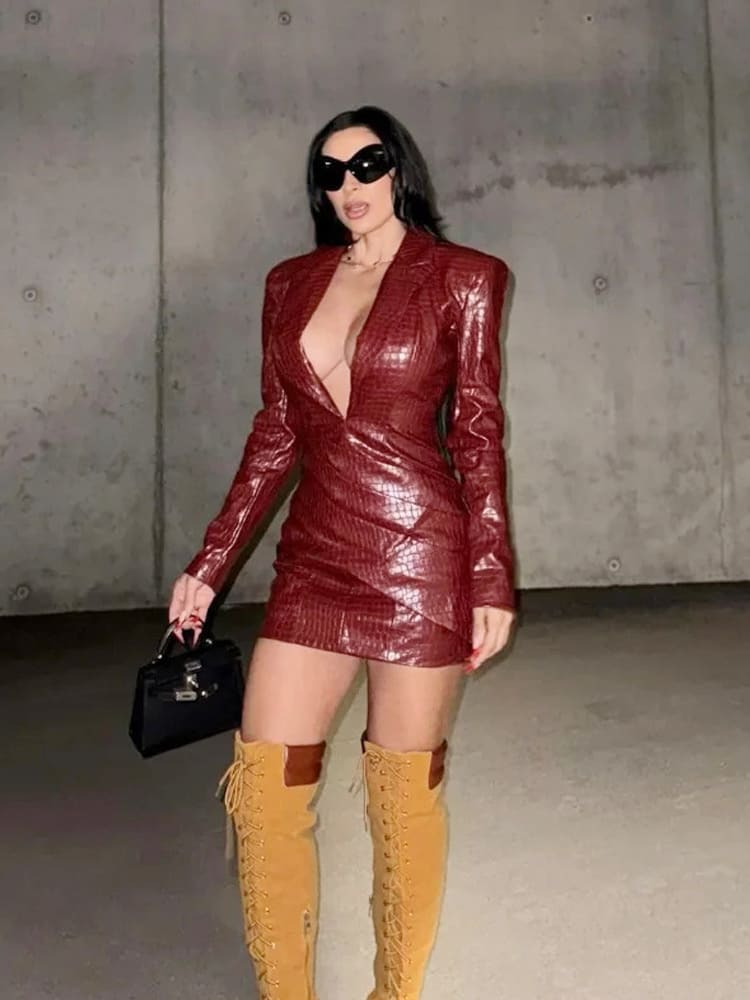 Plunging V Bodycon Dress Newgew Dresses