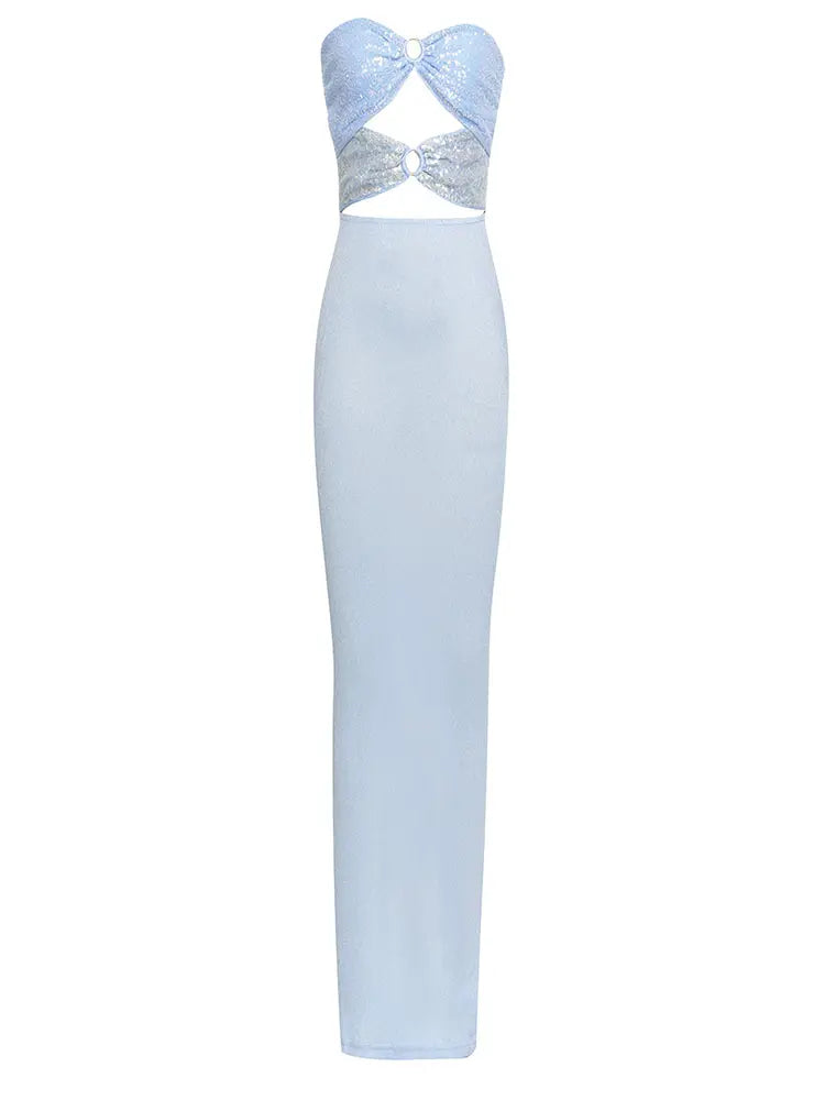 Strapless Lace Sequin Gown Newgew Dresses