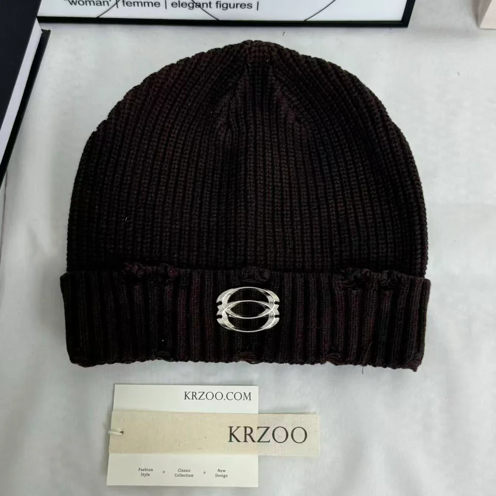 Distressed Ripped Knit Hat PinTow