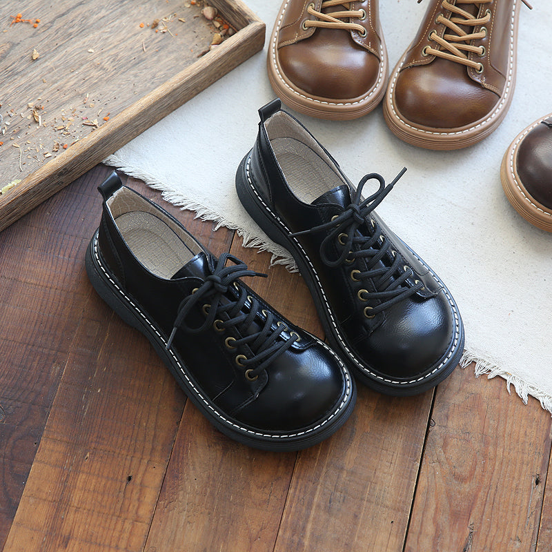 Women Retro Minimalist Thick Soled Casual Shoes Newgew Shoes