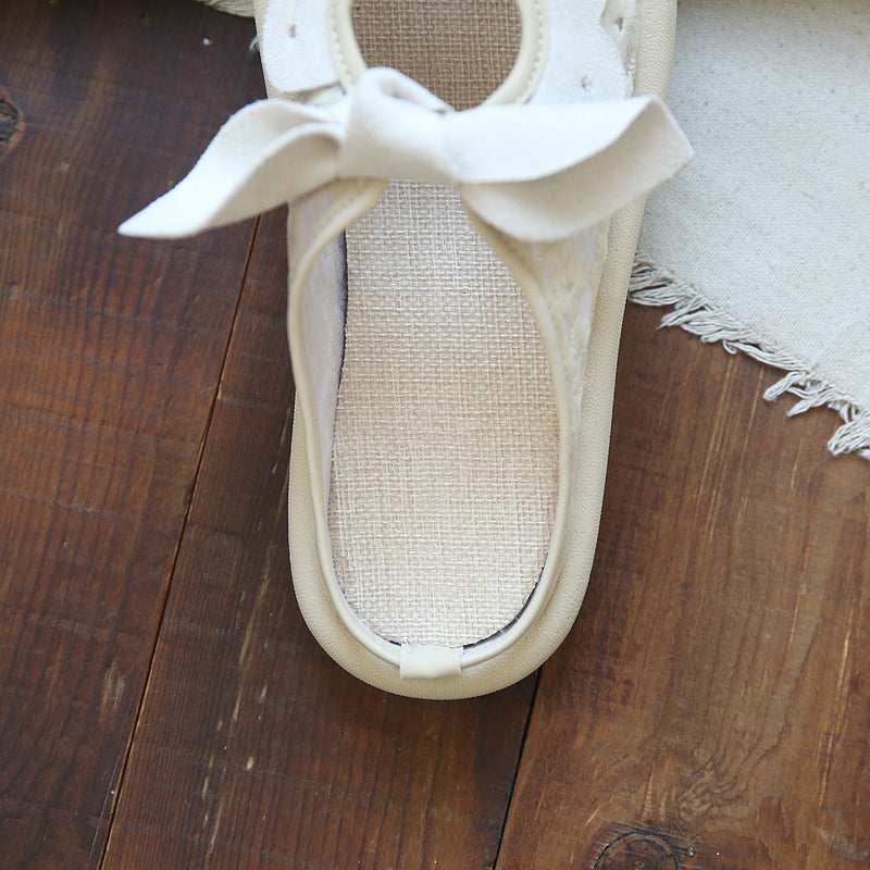 Women Retro Casual Mesh Cotton Linen Slides Newgew Shoes