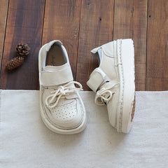 Women Retro Leather Thick Soled Comfort Shoes Newgew Shoes
