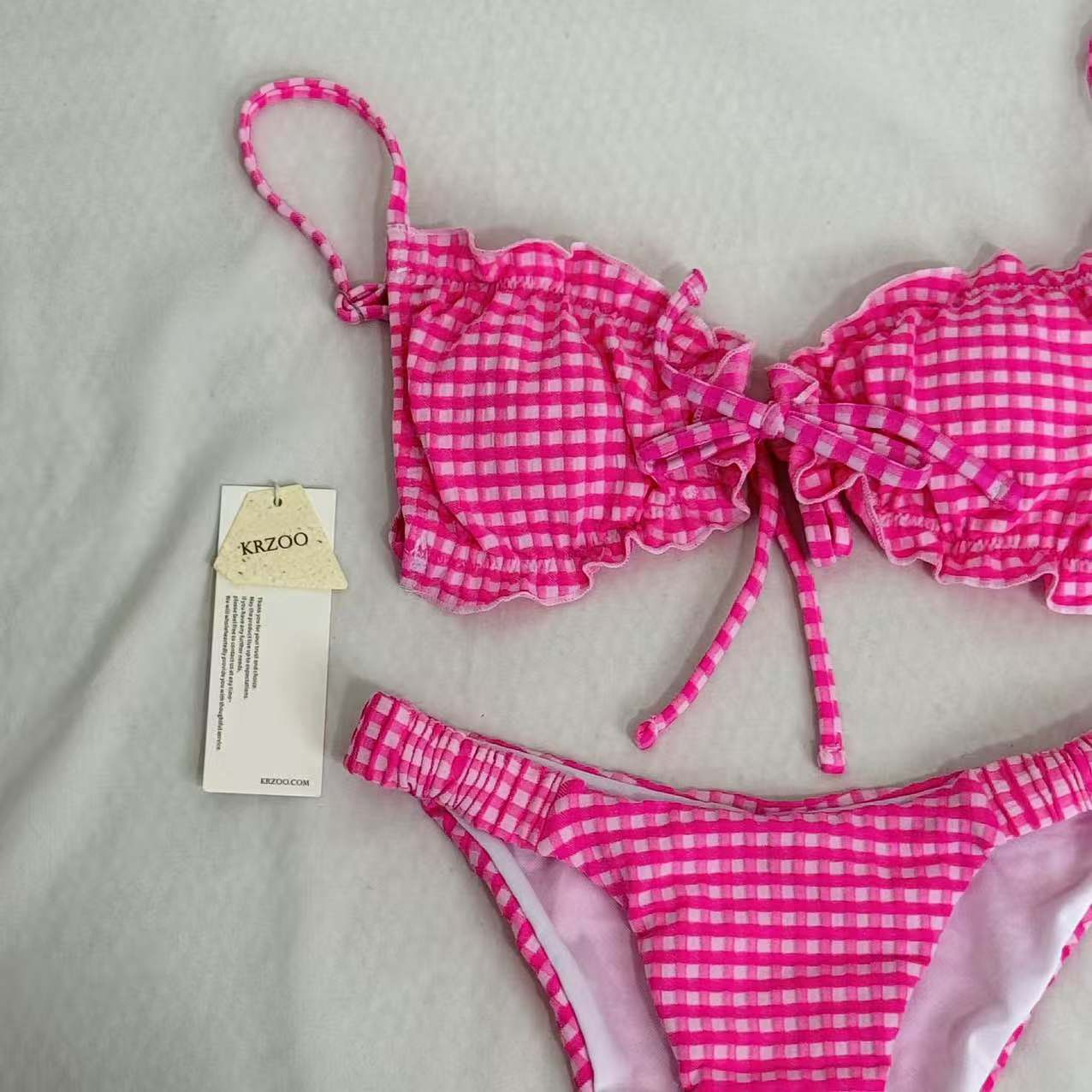 Belted Triangle Bikini Swimsuit Set PinTow