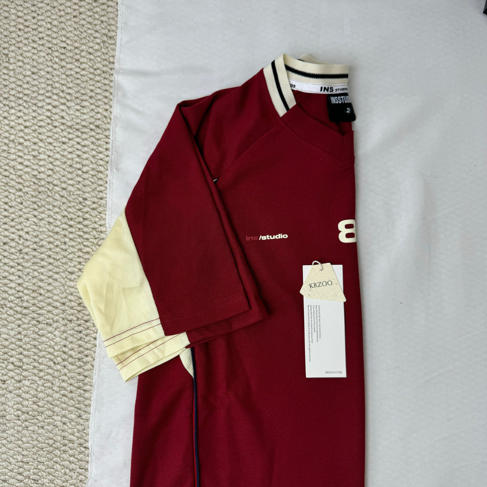 Quick-Dry V-Neck Short-Sleeve Sports Jersey PinTow