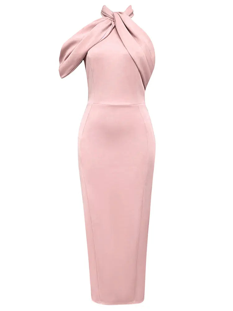 Chic Halter Neck Asymmetrical Dress Newgew Dresses