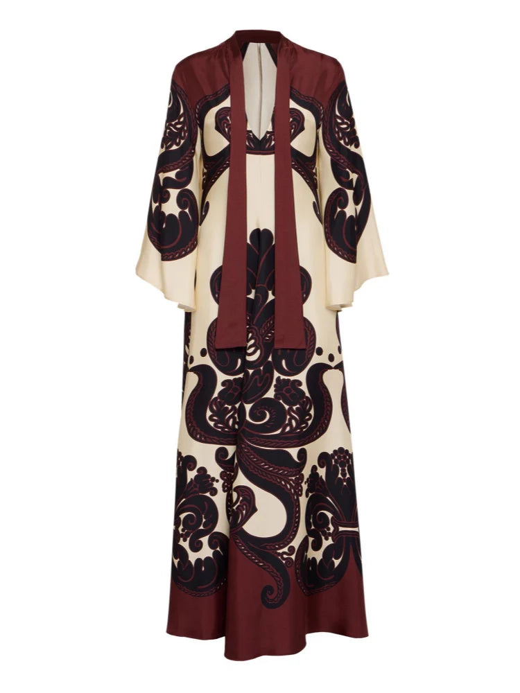 Grenadilla Print Satin Dress Newgew Dresses