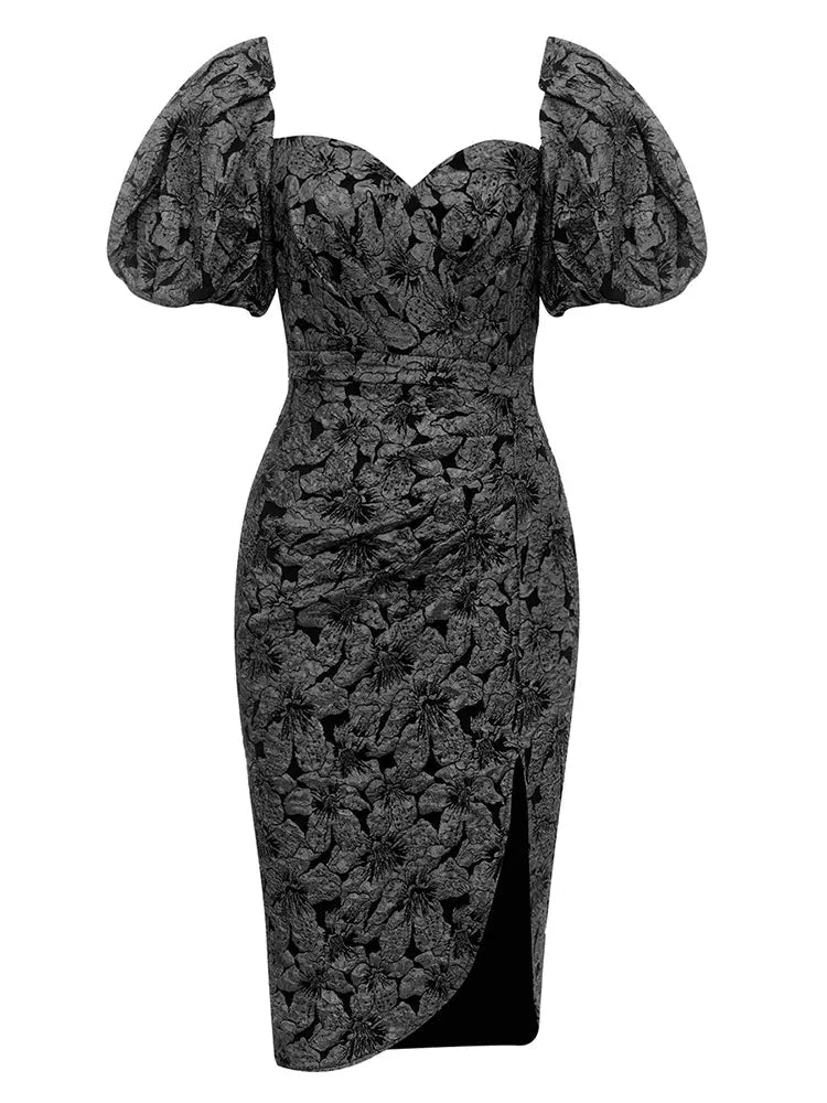 Vintage Square Neck Puff Sleeve Dress Newgew Dresses