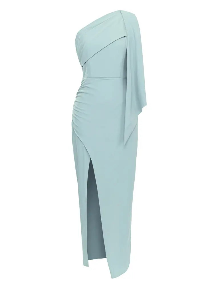 Vintage Asymmetric Belted Evening Dress Newgew Dresses