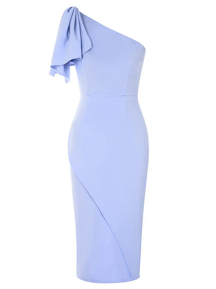 Vintage Asymmetrical One-Shoulder Dress Newgew Dresses