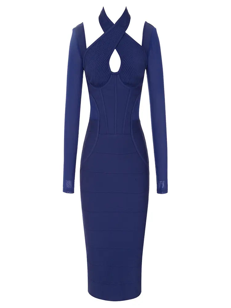 Vintage Backless Halter Evening Dress Newgew Dresses