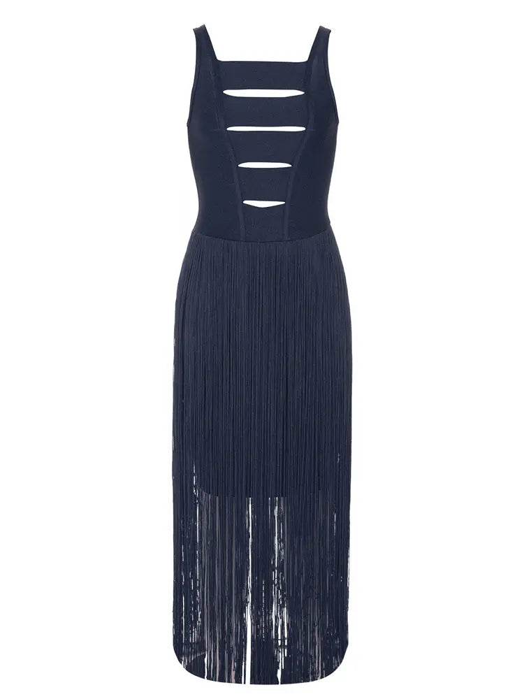 Vintage Strapless Fringe Bandage Dress Newgew Dresses