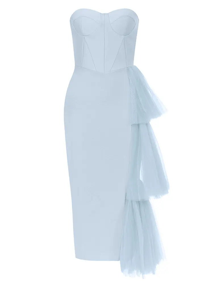 Strapless Lace Split Bandage Dress Newgew Dresses