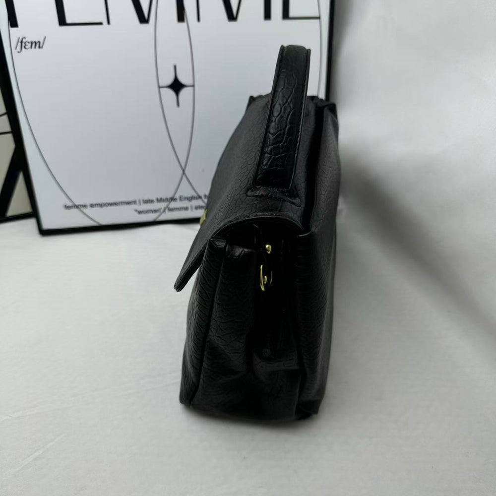 Large Black Leather Tote Bag PinTow