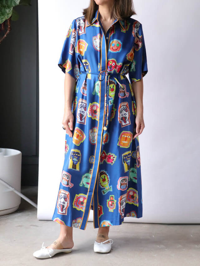 Unique Graffiti Fun Print Midi Dress Newgew Dresses