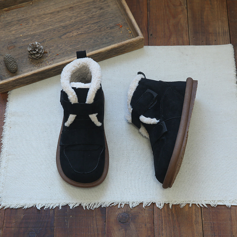 Women Retro Suede Casual Flat Snow Boots Newgew Shoes