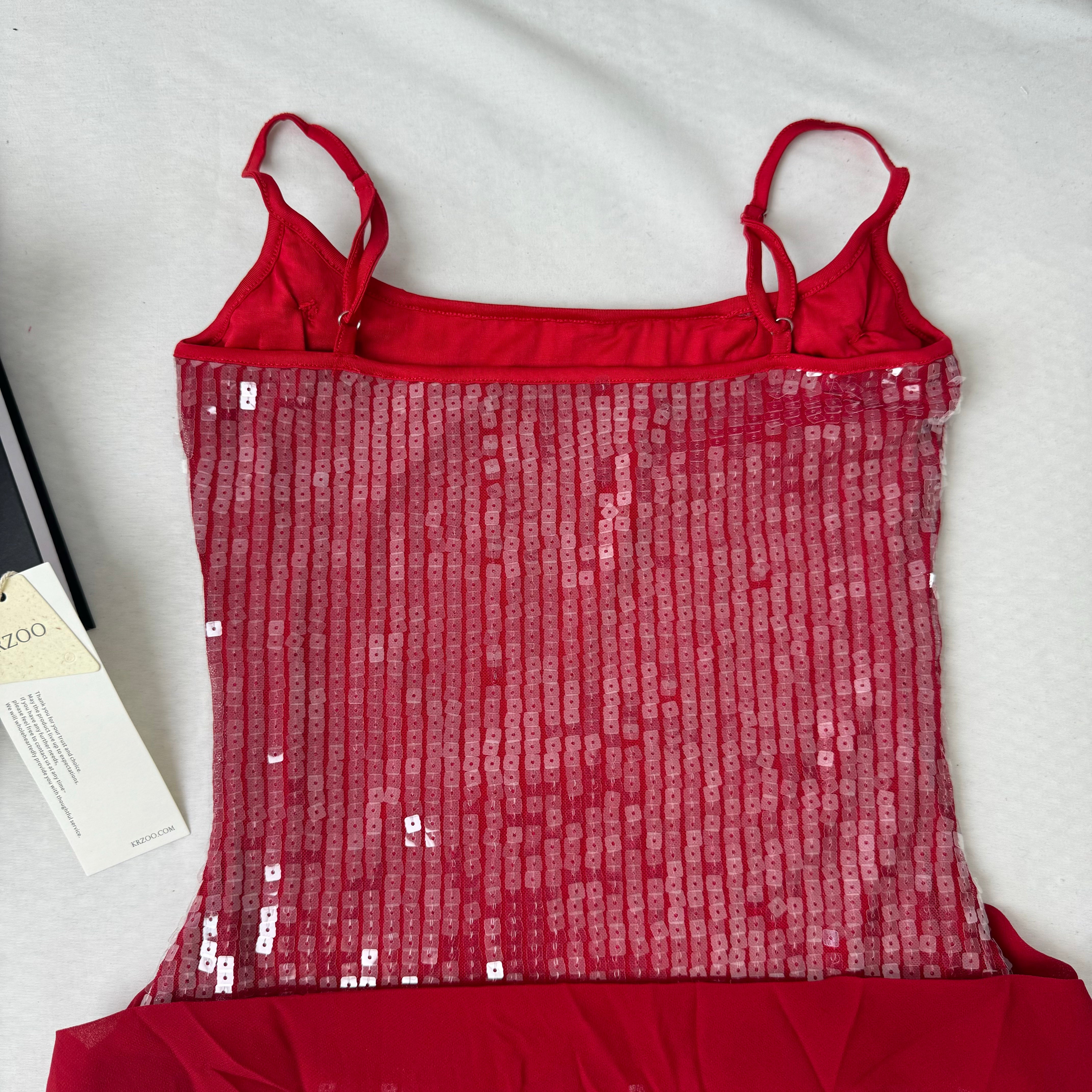 Floral-Embellished Sequin Camisole Dress PinTow