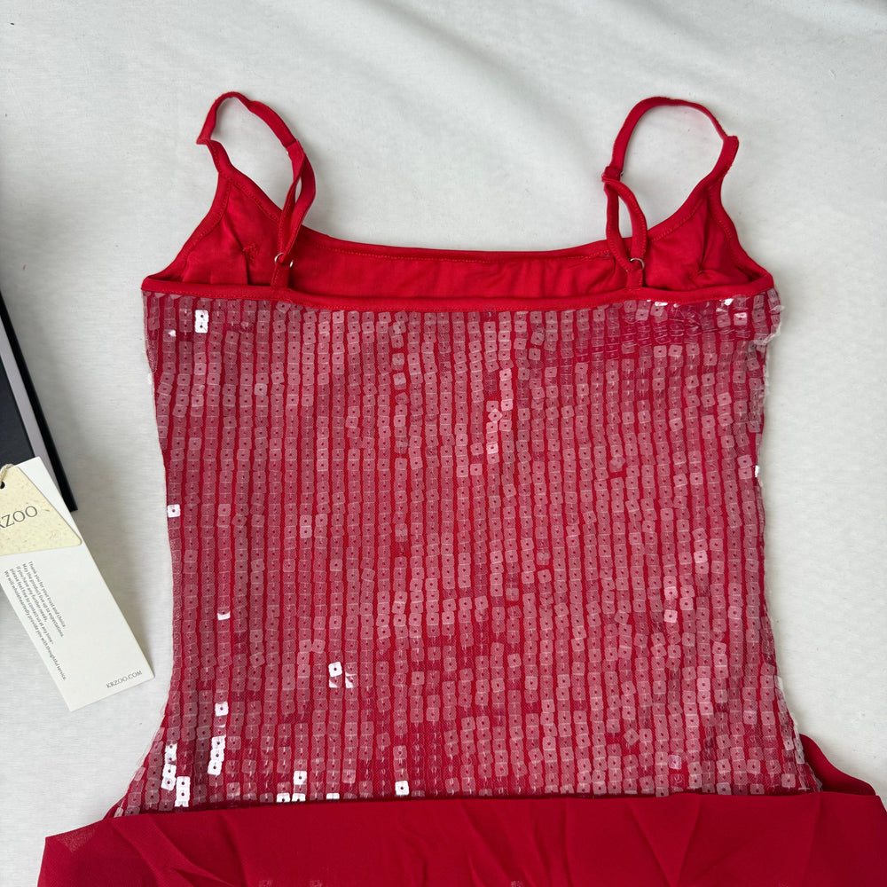 Floral-Embellished Sequin Camisole Dress PinTow