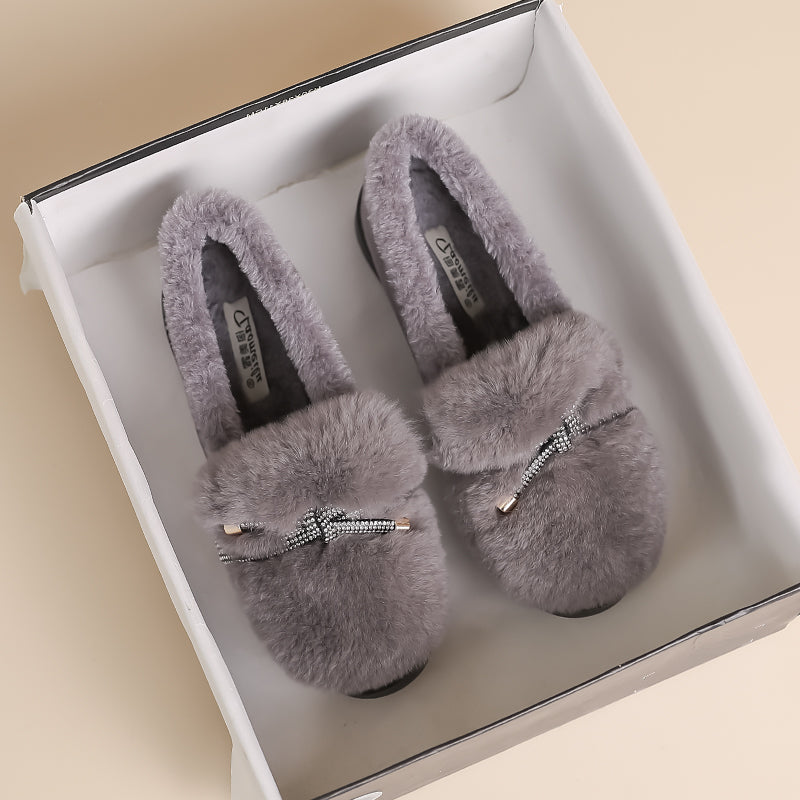 Women Minimalist Warm Furred Flat Casual Shoes Newgew Shoes