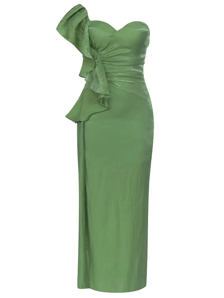 One-Shoulder Ruffle Bodycon Dress Newgew Dresses